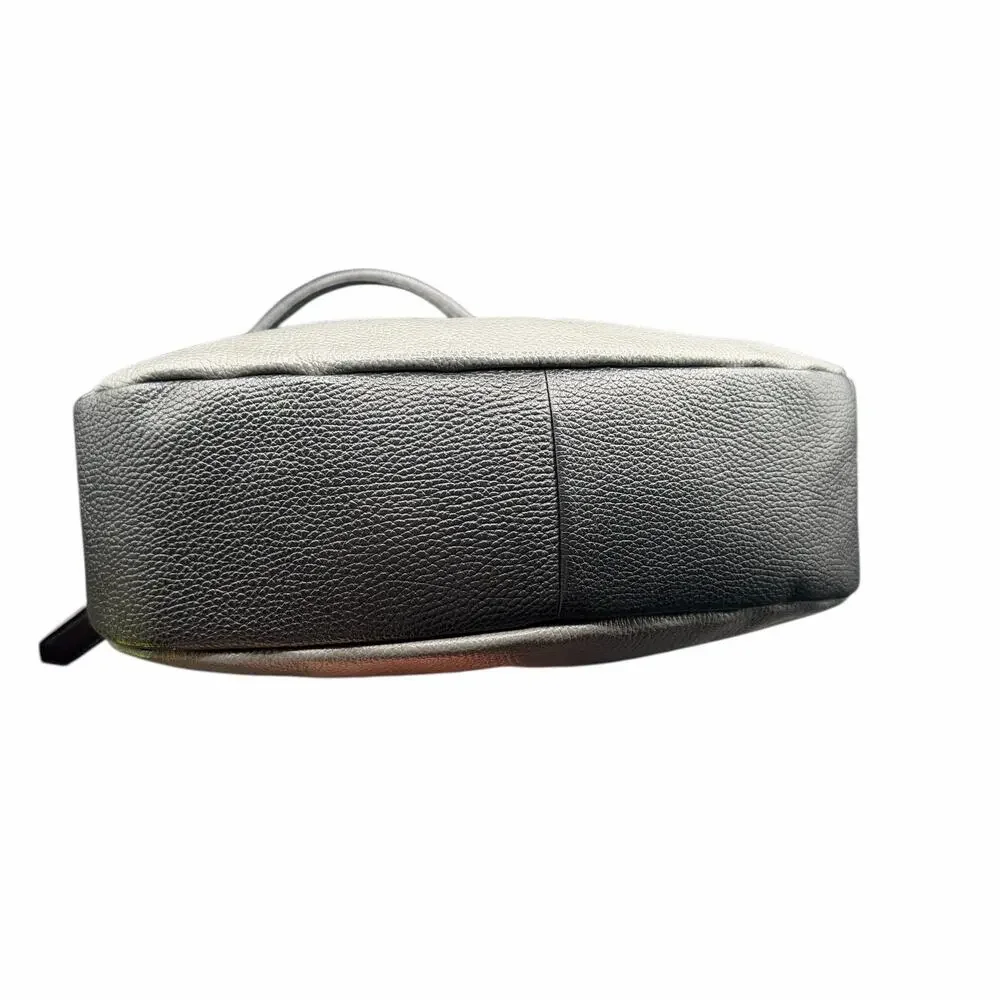 Christina Christi Leather Shoulder Bag Gray Black Handmade in Greece